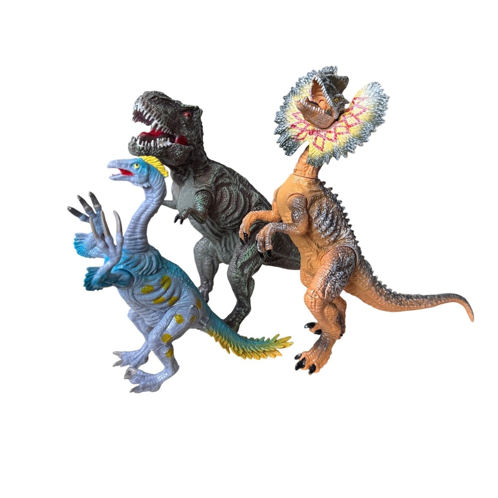Dinosaur Toy Figures Set Tyrannosaurus‎ Rex Dilophosaurus Velociraptor Kids